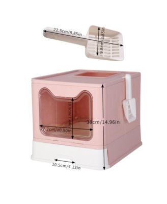 Cat Litter Boxes Pet Toilet with Scoop Drawer Top Opening