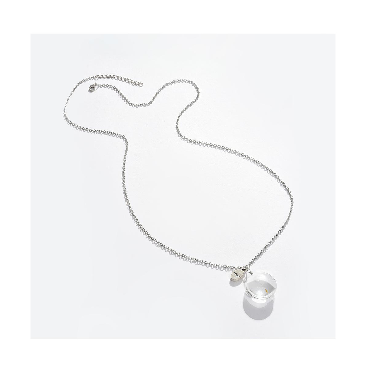 Sohi Women's Silver Plated Designer Pendant Chain In Silver