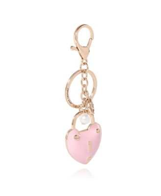 Heart Lock Keychain – Chic Pink & Gold Fashion Accessory