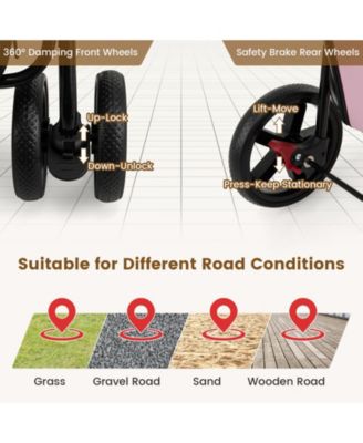 4-in-1 Double Pet Stroller with Detachable Carrier and Travel Carriage – Multi-functional Pet Travel Solution