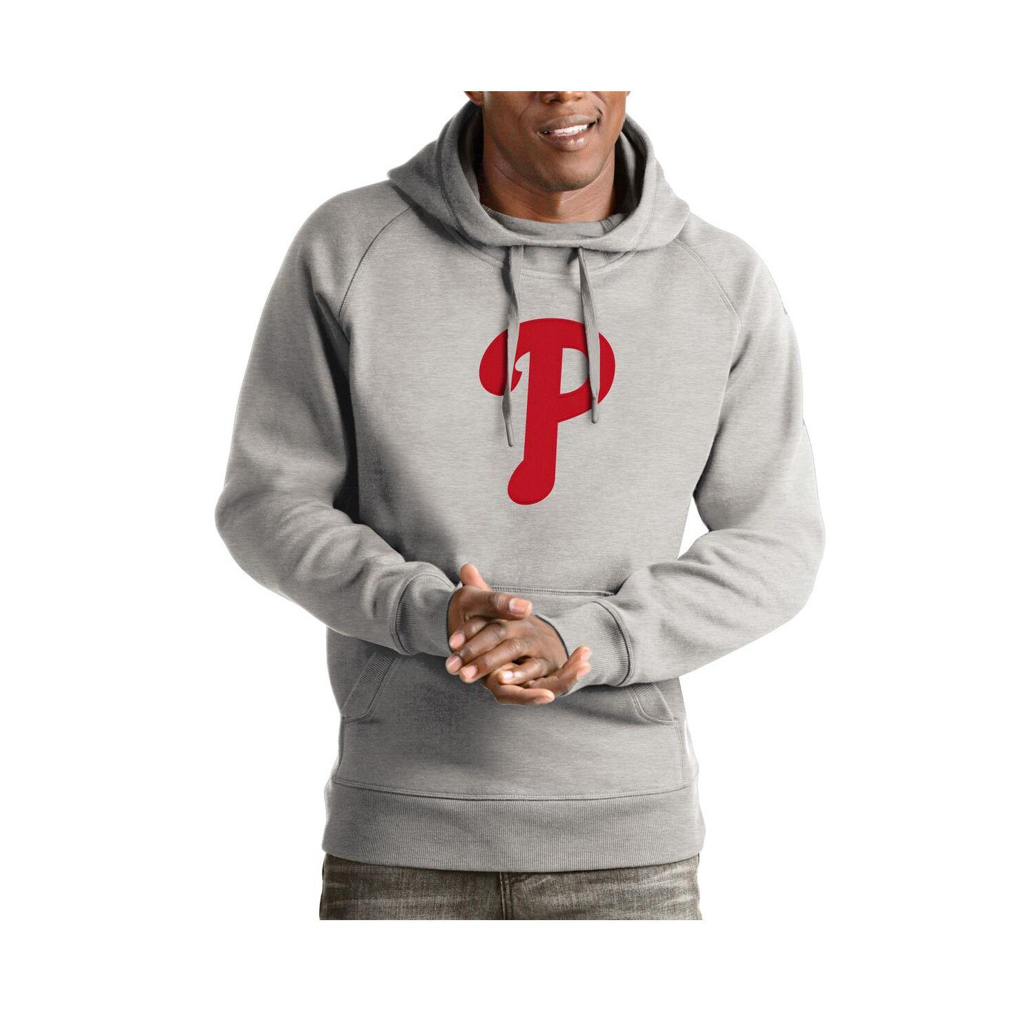 Men's Heathered Gray Philadelphia Phillies Victory Pullover Hoodie