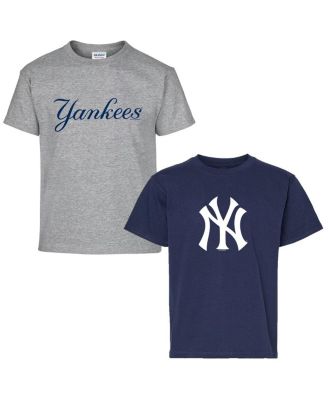 Soft As A Grape - Big Boys and Girls Navy/Gray New York Yankees Two-Pack T-Shirt Set