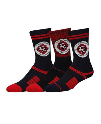 Strideline - Men's New England Revolution Premium 3-Pack Knit Crew Socks Set