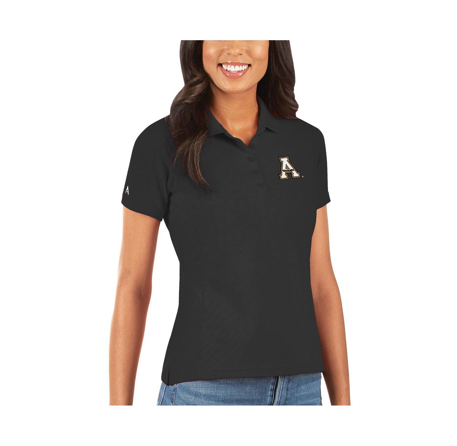 Women's Black Appalachian State Mountaineers Legacy Pique Polo Shirt