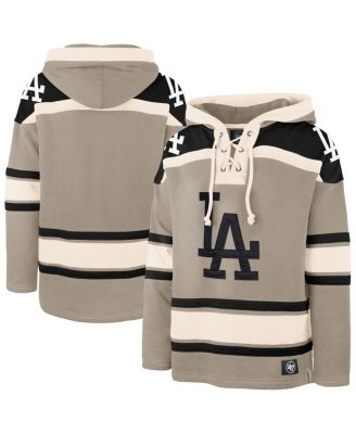 '47 Brand - 47 Brand Men's Khaki Los Angeles Dodgers Superior Lacer Pullover Hoodie