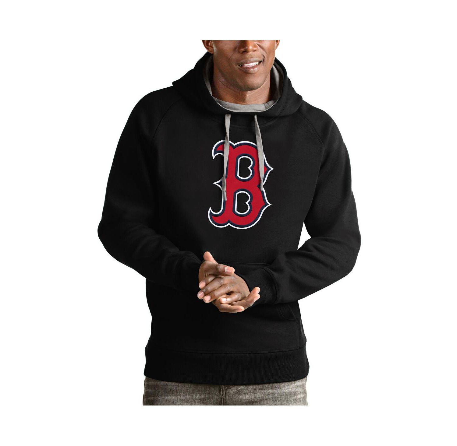 Men's Black Boston Red Sox Victory Pullover Team Logo Hoodie