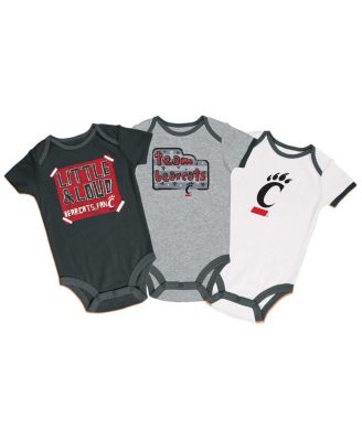 Champion - Baby Boys and Girls Black/Gray/White Cincinnati Bearcats Bodysuit Set 3-Pack