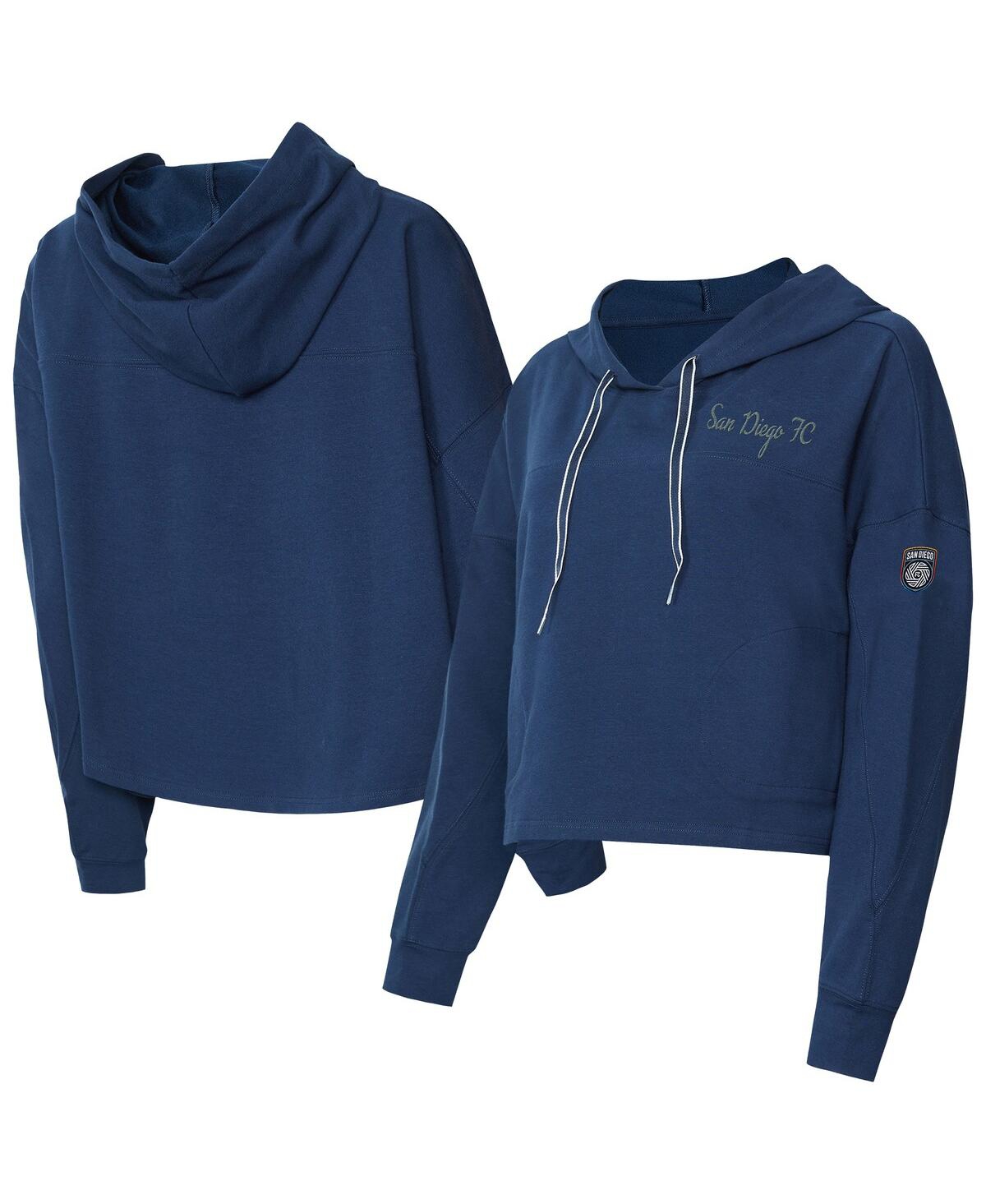 Women's Navy San Diego Fc Elevation Tri-Blend Long Sleeve Pullover Hoodie - Navy