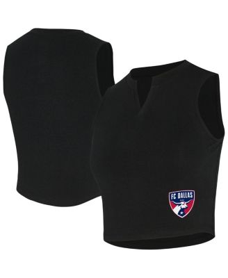Concepts Sport - Women's Black FC Dallas Market Cropped Tri-Blend Tank Top