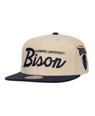 Mitchell & Ness - Men's Cream Howard Bison Chainstitch Hook Script Snapback Hat