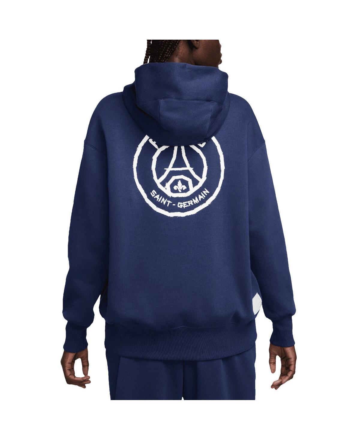 Shop Nike Women's Navy Paris Saint-germain Phoenix Fleece Pullover Hoodie