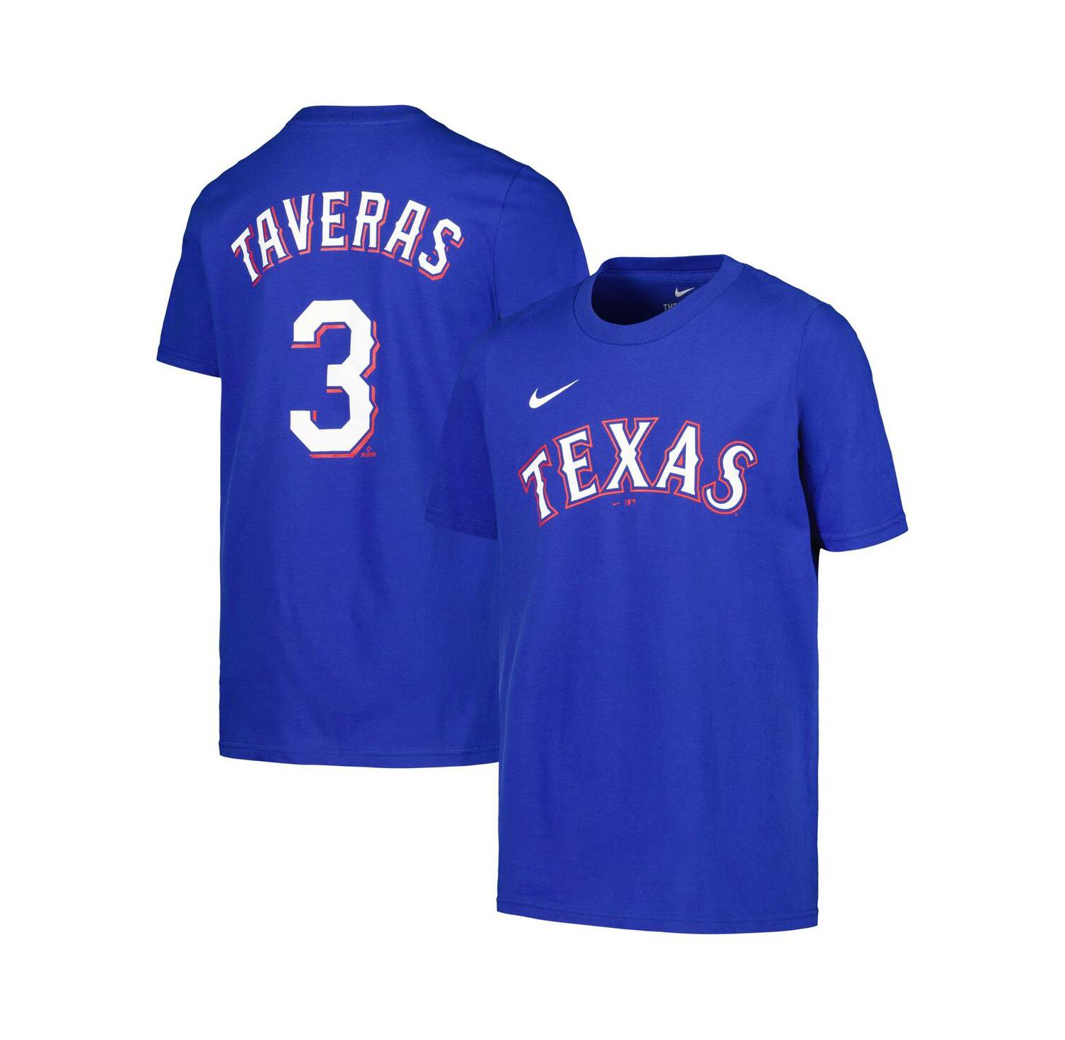 Big Boys and Girls Leody Taveras Royal Texas Rangers Name & Number T-Shirt