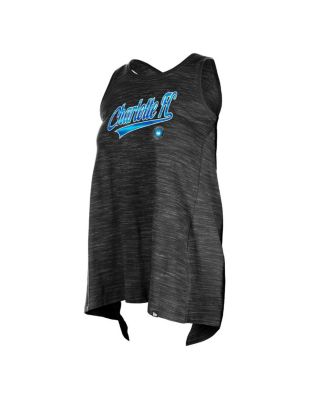 Women's by New Era Black Charlotte FC Athletic Cross Back Tank Top