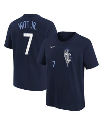 Nike - Big Boys and Girls Bobby Witt Jr. Navy Kansas City Royals Fuse City Connect Name Number T-Shirt
