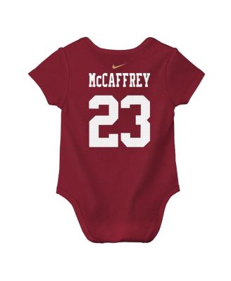 Baby Boys and Girls Christian McCaffrey Scarlet San Francisco 49ers Player Name Number Bodysuit