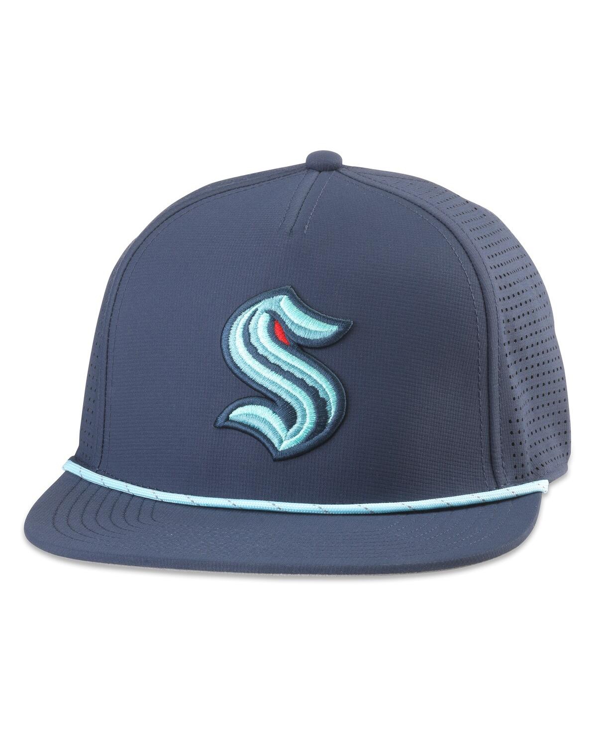 Men's Deep Sea Blue Seattle Kraken Buxton Pro Tech Adjustable Hat - Navy