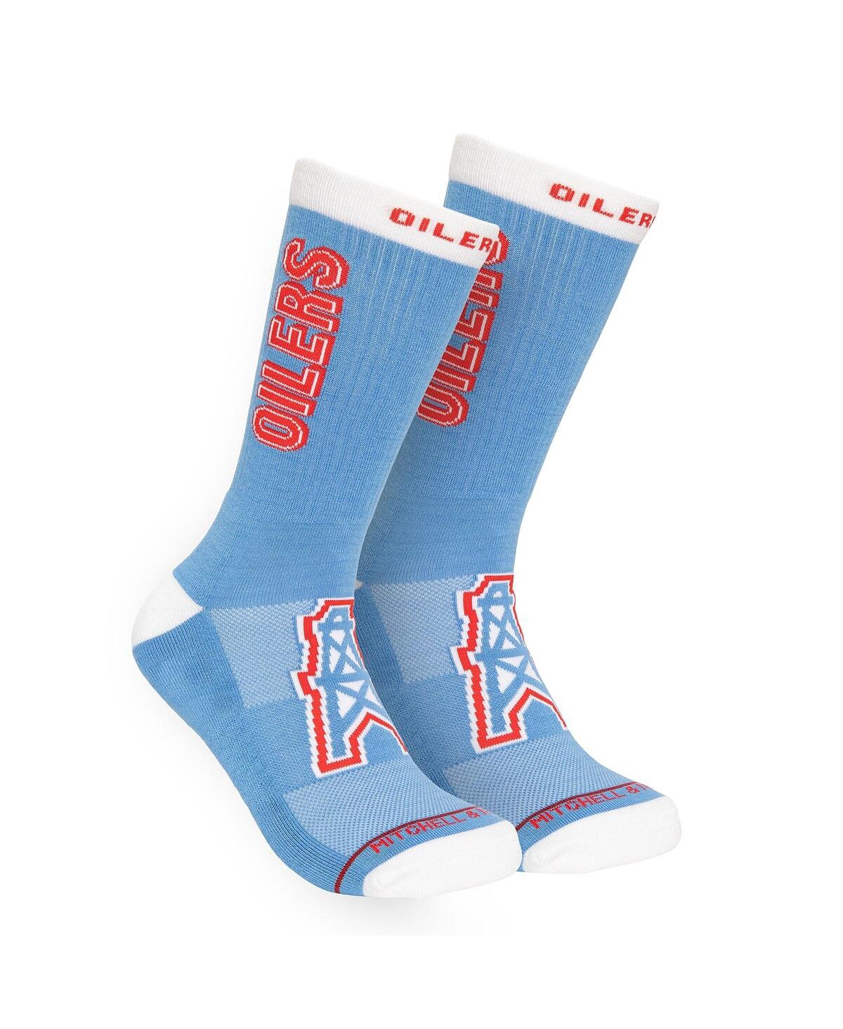 Men's Light Blue Houston Oilers Throwback Kick Off Crew Socks - Light Blue