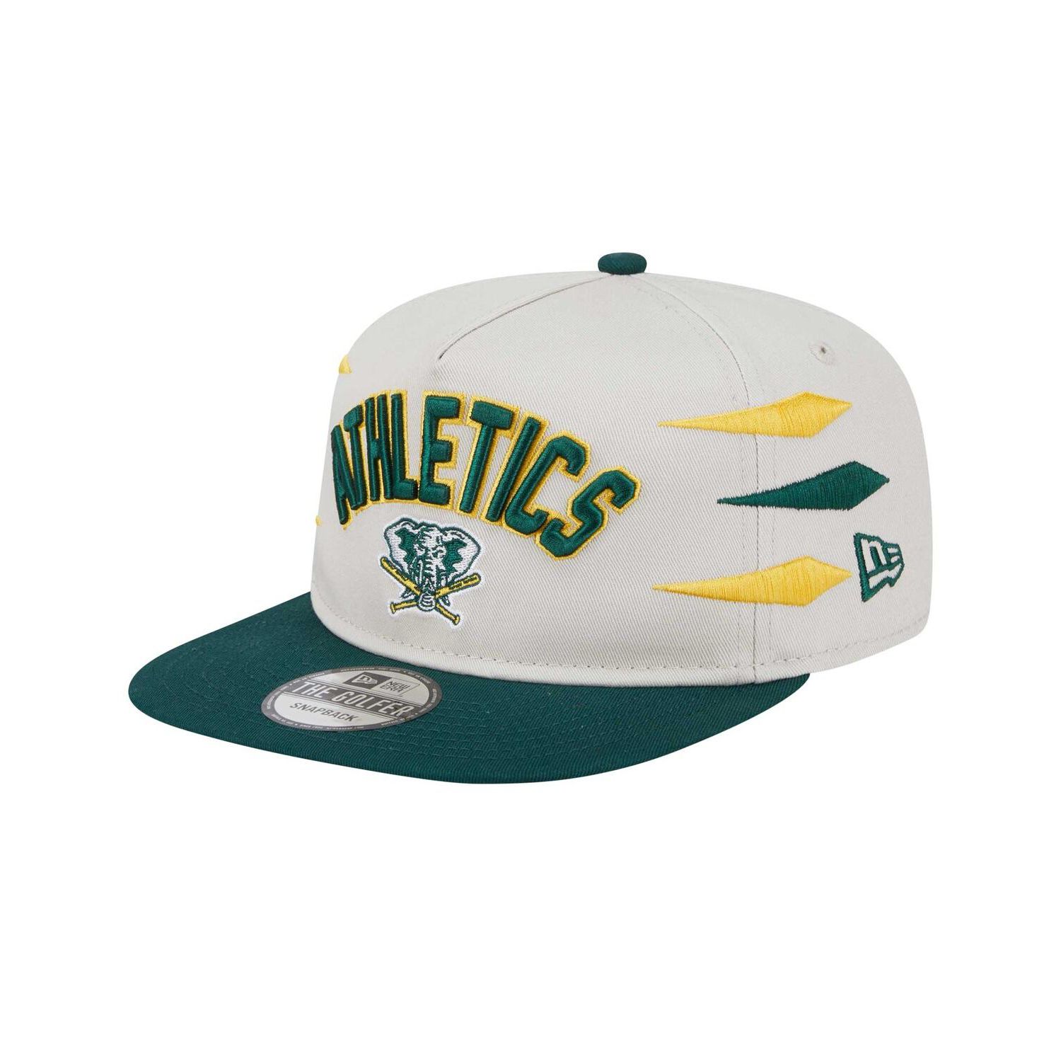 Men's Cream Athletics Iron Golfer Snapback Hat