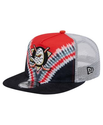 New Era - Men's Black/Orange Anaheim Ducks Throwback V-Dye Adjustable Golfer Hat