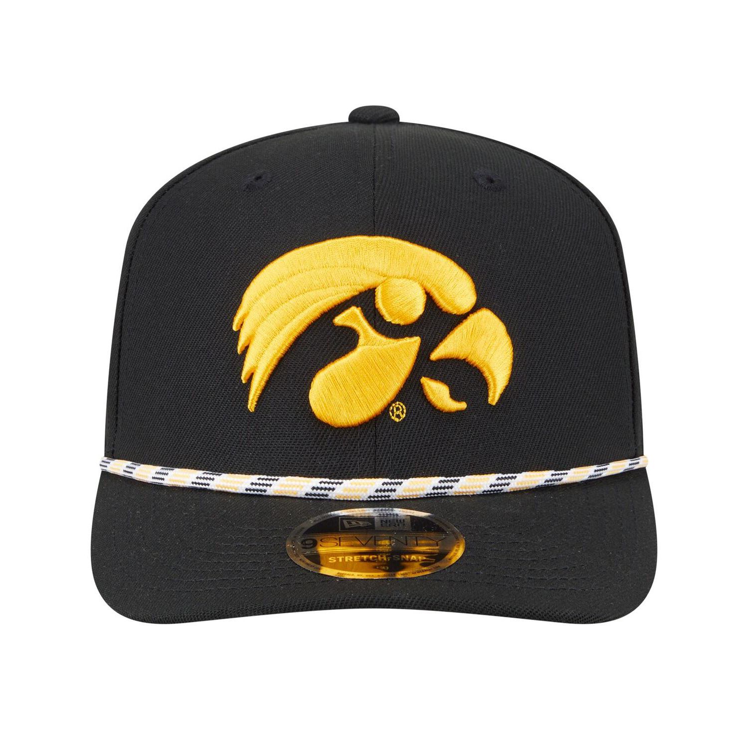 Men's Black Iowa Hawkeyes Game Day Multi-Rope 9SEVENTY Stretch-Snap Hat