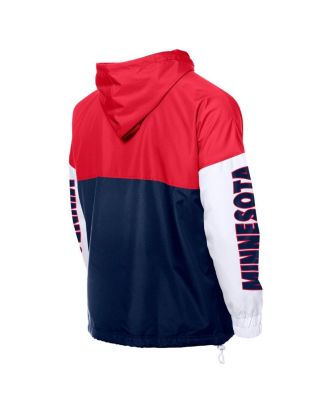Men's Navy/Red Minnesota Twins Color Block Full-Zip Hoodie Windbreaker Jacket