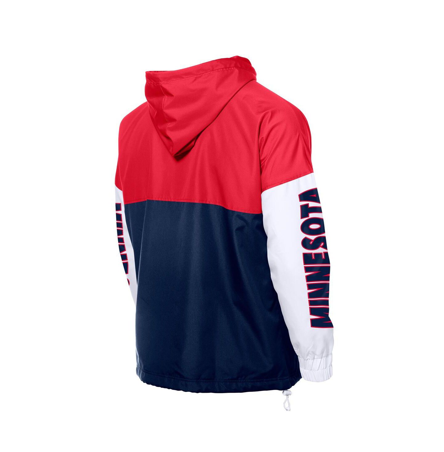 Мужские худи New Era Navy/Red Minnesota Twins Color Block Full-Zip Windbreaker Jacket — фото 3