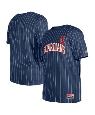 New Era - Men's Navy Cleveland Guardians Throwback Pinstripe T-Shirt
