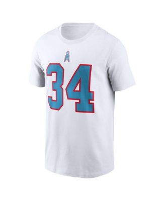 Men's Earl Campbell White Houston Oilers Retired Player Name Number T-Shirt
