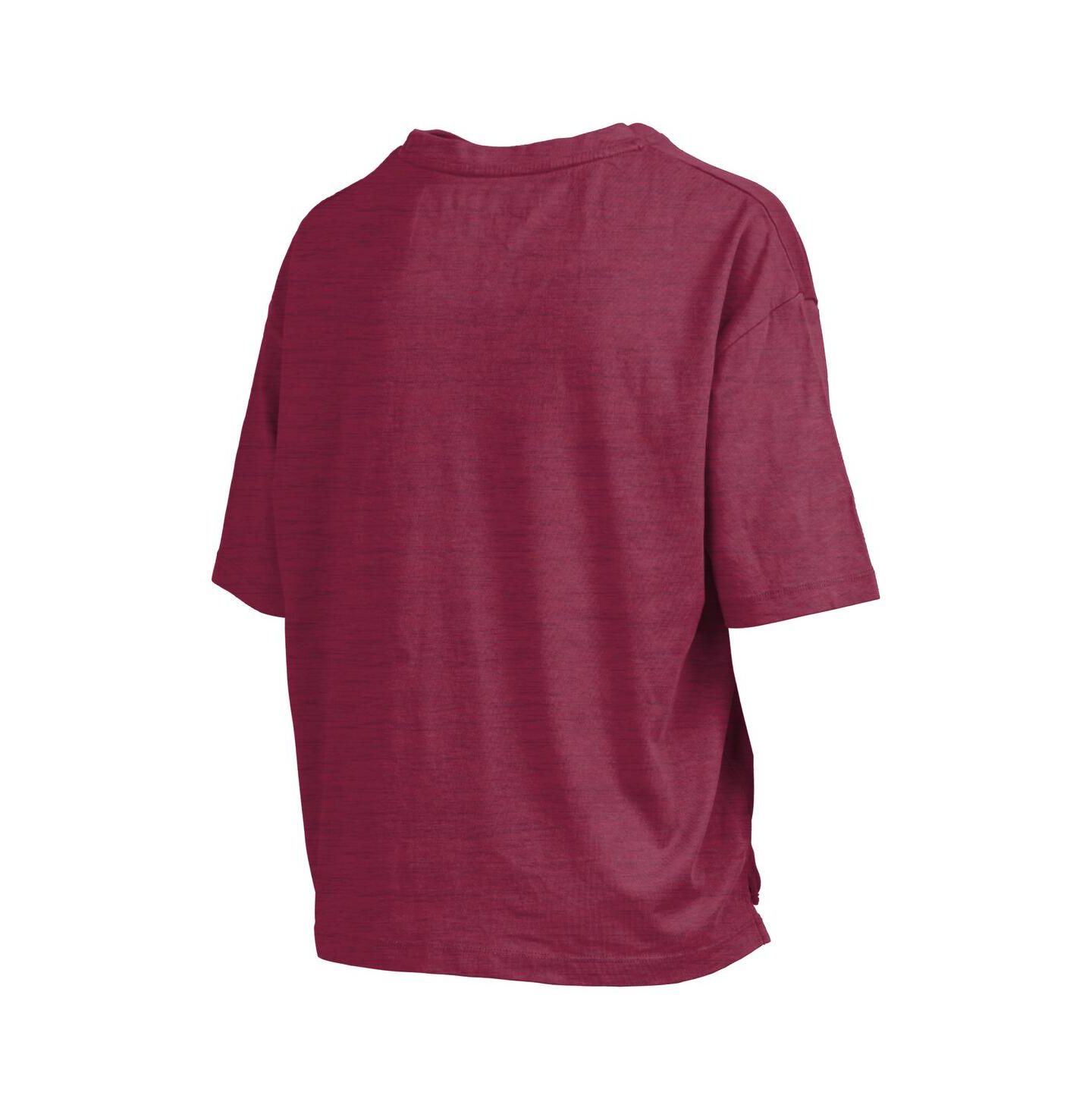 Женская футболка Pressbox Garnet South Carolina Gamecocks Nelson Arch Over Logo Waist Length Oversized Slub — фото 3