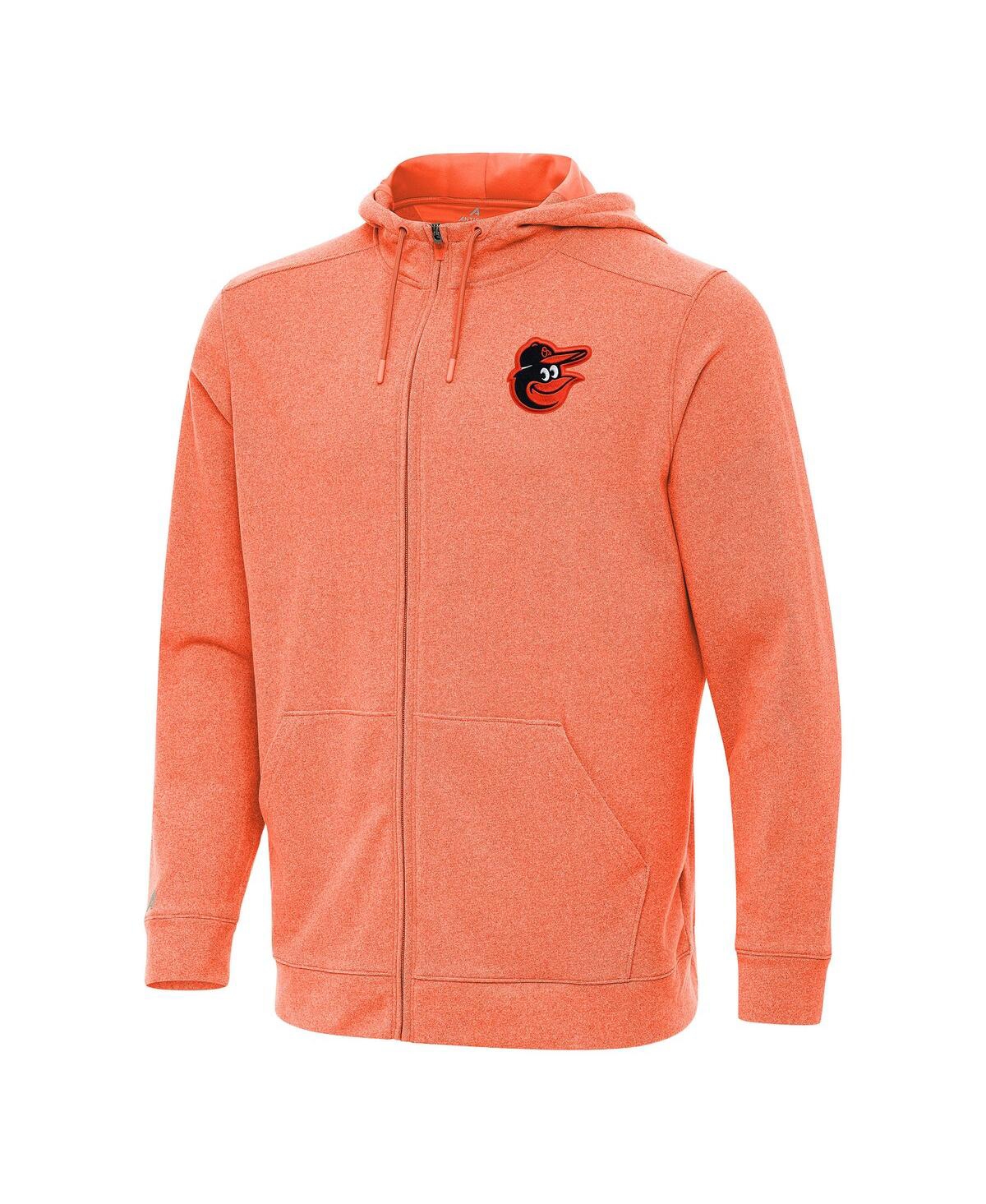 Men's Heather Orange Baltimore Orioles Effortless Full-Zip Hooded Jacket - Heather Orange