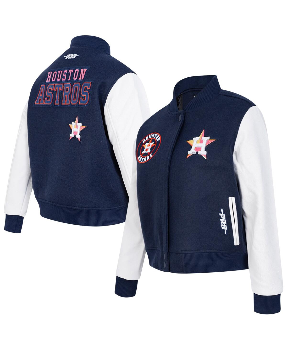 Women's Navy Houston Astros Game Day Classics Wool Varsity Jacket - Navy