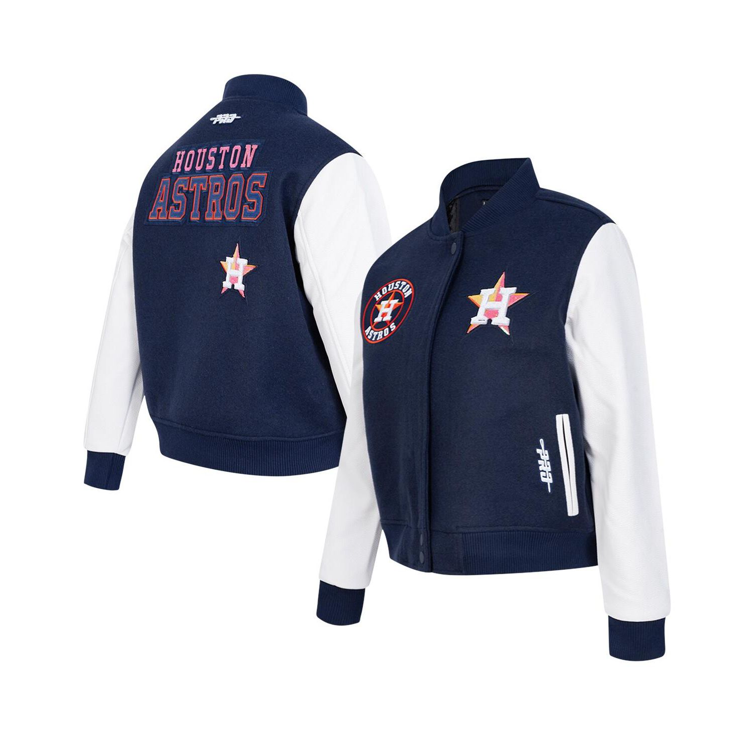 Women's Navy Houston Astros Game Day Classics Wool Varsity Jacket