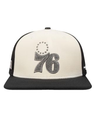 Men's Cream/Black Philadelphia 76ers French Terry Snapback Hat