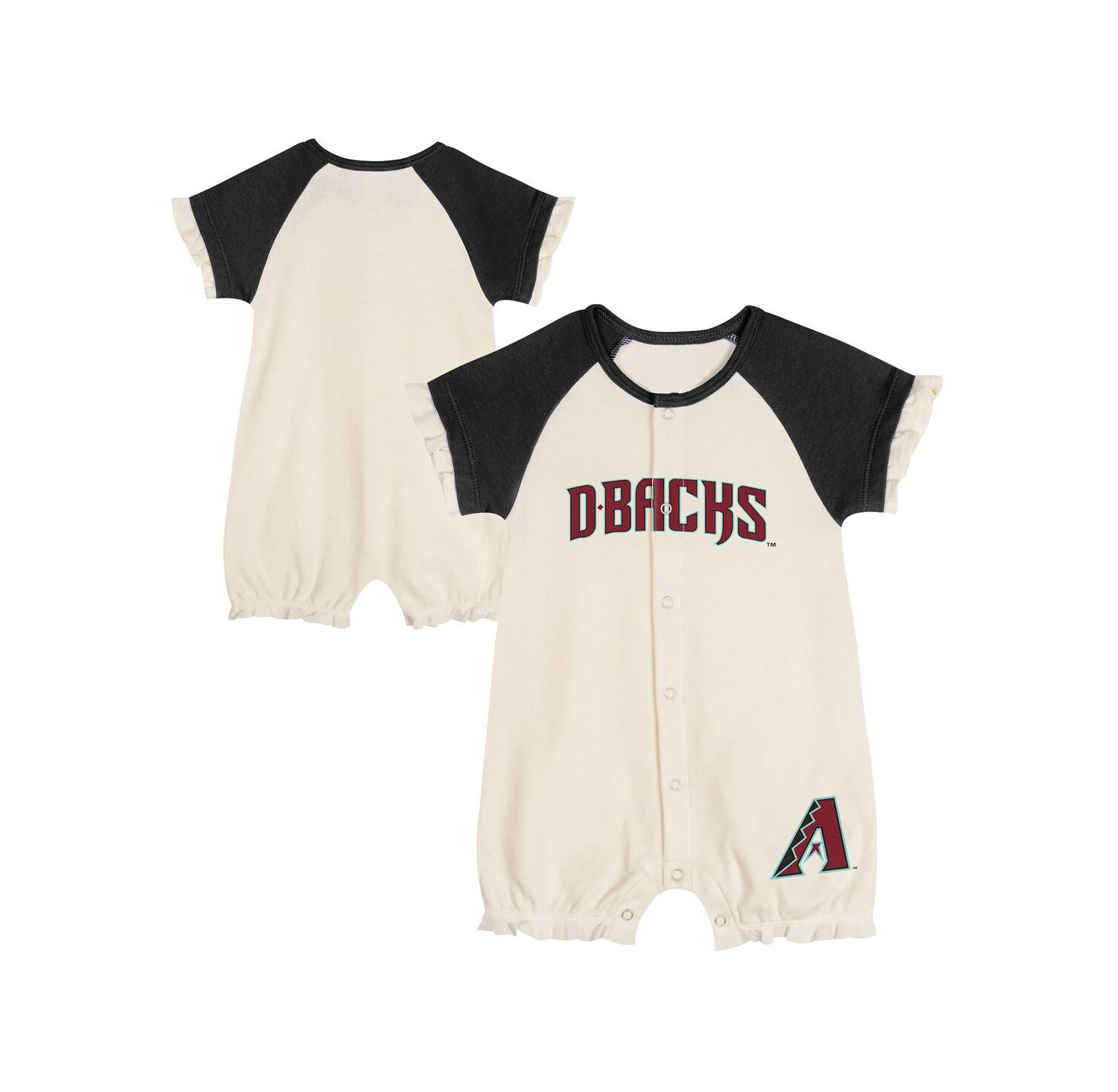 Baby Boys and Girls White Arizona Diamondbacks Slide Run Raglan Coveralls