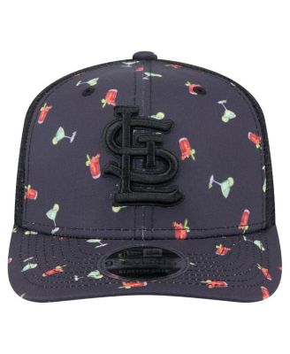 Men's Black St. Louis Cardinals Adventure Drinks Pattern 9SEVENTY Stretch-Snap Hat