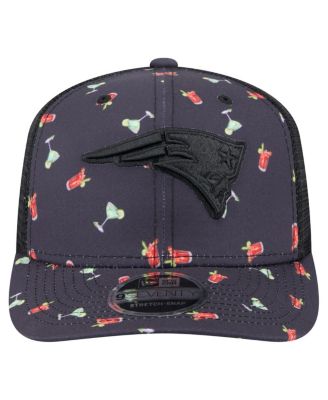 Men's Navy/Black New England Patriots Adventure Drinks Pattern 9SEVENTY Stretch-Snap Hat