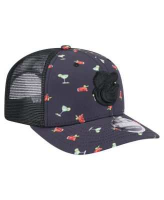 Men's Black Baltimore Orioles Adventure Drinks Pattern 9SEVENTY Stretch-Snap Hat