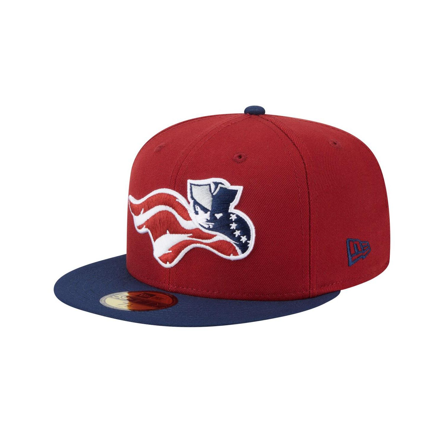 Men's Burgundy/Navy Somerset Patriots Authentic Collection 59FIFTY Fitted Hat