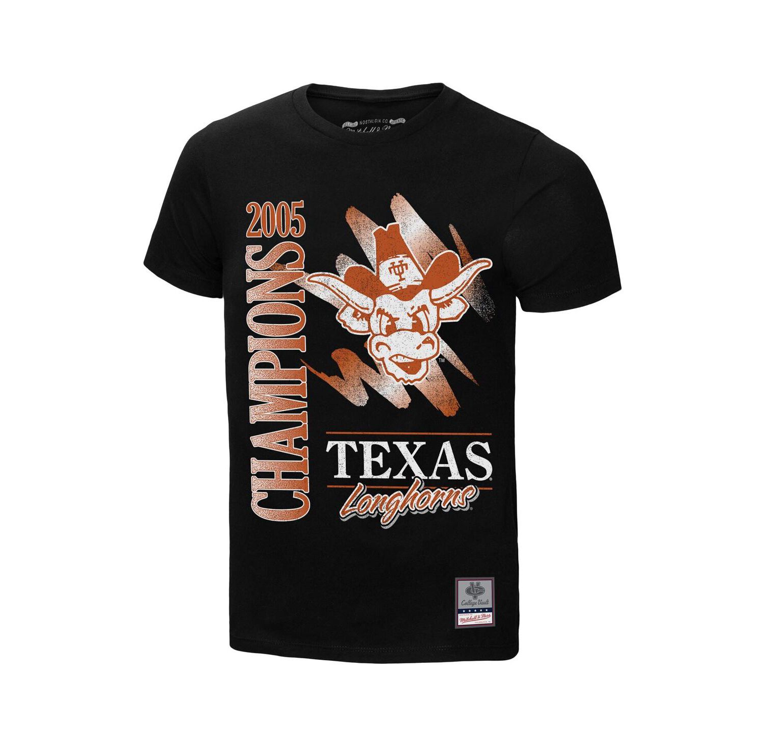 Men's Black Texas Longhorns Retro Brush Mineral Wash T-Shirt