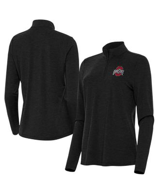 Antigua - Women's Heather Black Ohio State Buckeyes Bright Quarter-Zip Top