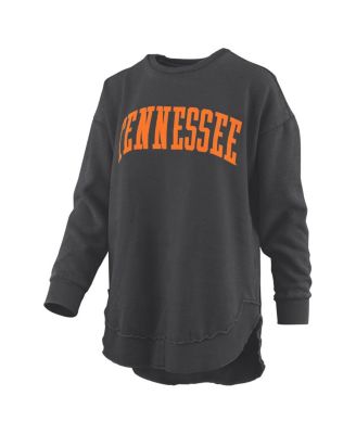 Women's Black Tennessee Volunteers M&eacute;lange Poncho Vintage Fleece Long Sleeve Pullover Sweatshirt