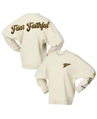 Fanatics - Women's Tan San Diego Padres Pennant Flag Branded Fleece Pullover Sweatshirt
