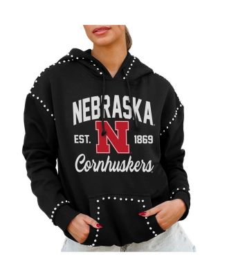 Gameday Couture - Women's Black Nebraska Huskers Studded Pullover Hoodie