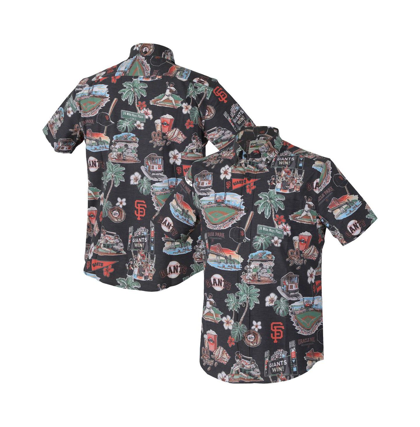Мужской топ Reyn Spooner Black San Francisco Giants Scenic Tri-Blend Performance Button-Up — фото 1