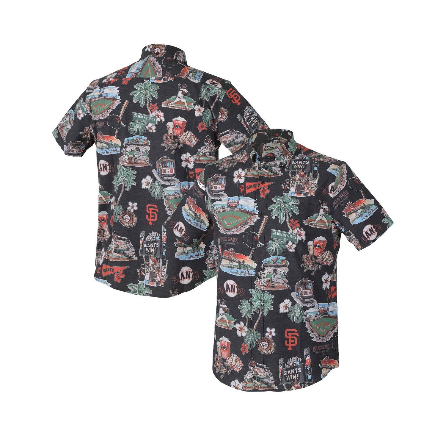 Men's Black San Francisco Giants Scenic Tri-Blend Performance Button-Up Top