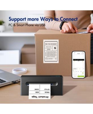 Bluetooth Thermal Shipping Label Printer, Wireless 4x6 Shipping Label Printer for Shipping Packages, Support Android, iPhone and Windows, Widely Used for Multiple Platforms