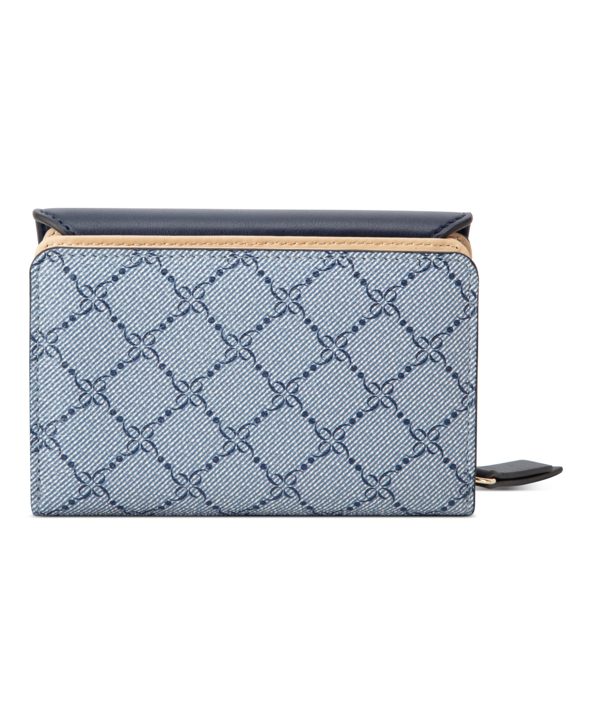 Nine West Caireann French Wallet In Chambray Logo Navy