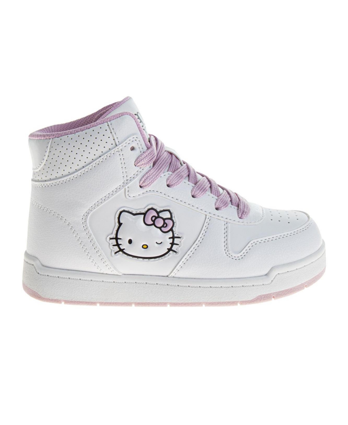 Hello Kitty Little And Big Girls Lace Up High Top Sneakers In White