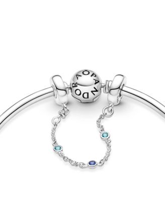 Triple Blue Stone Safety Chain Charms