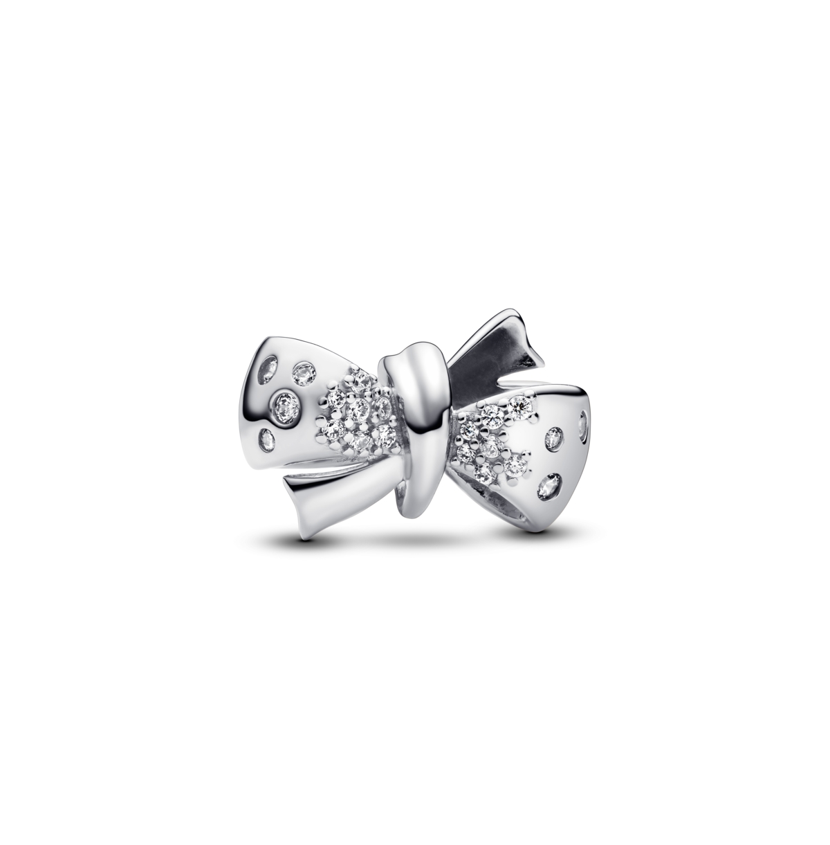 Sterling Silver Sparkling Bow Charms - Sterling Silver